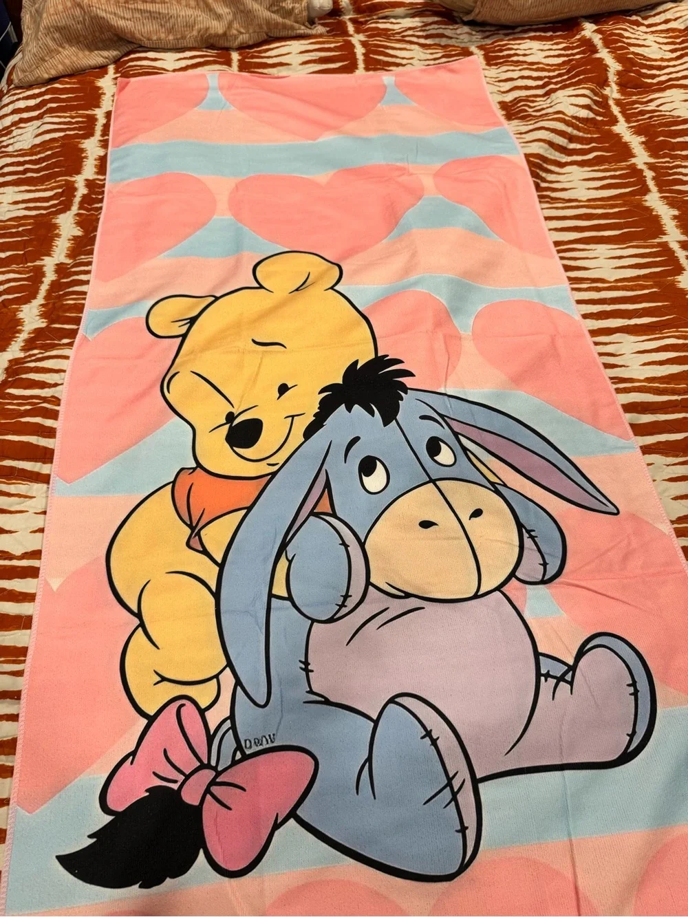 Winnie the Pooh & Eeyore Pink Cotton Beach Towel